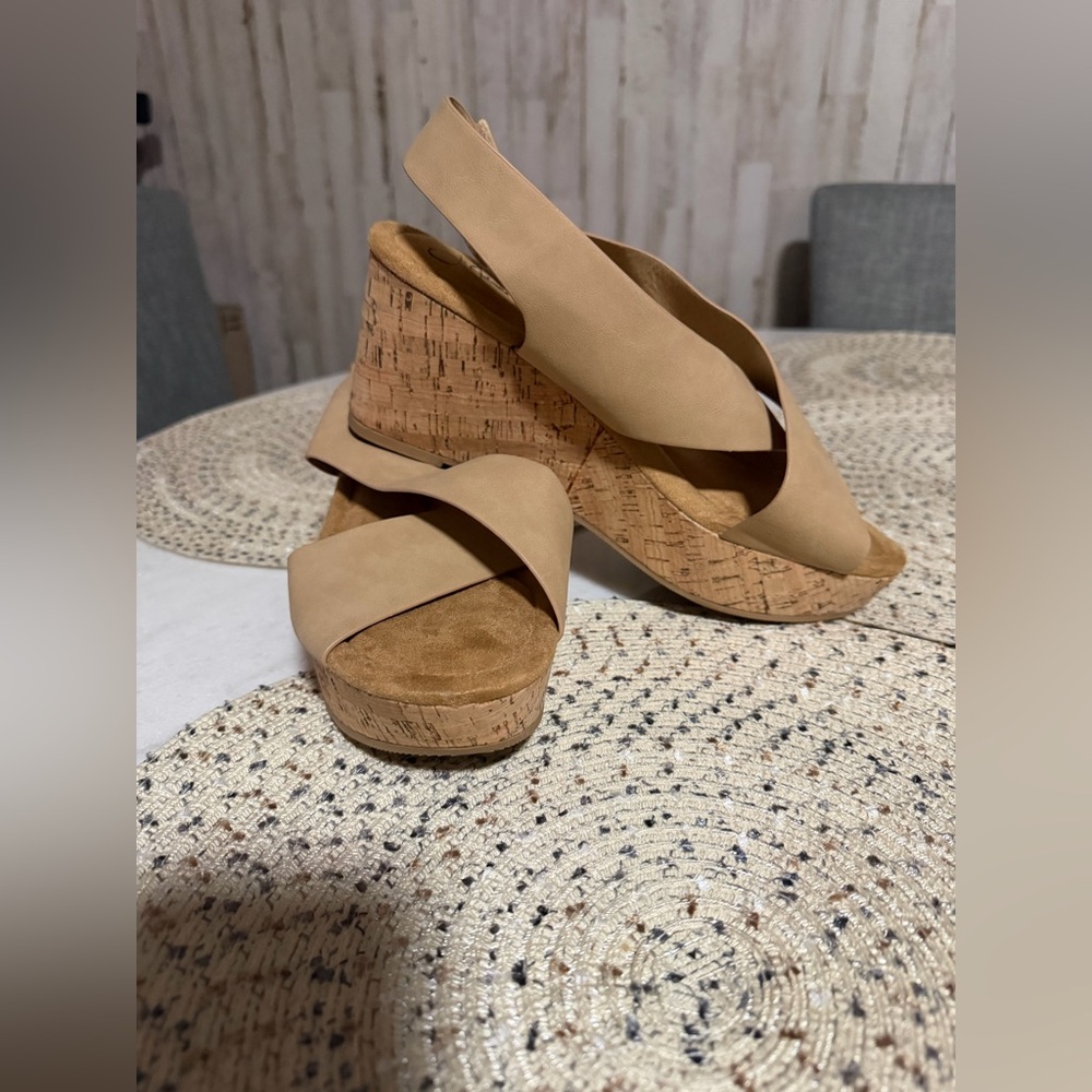 Tan Wedge Sandals 11